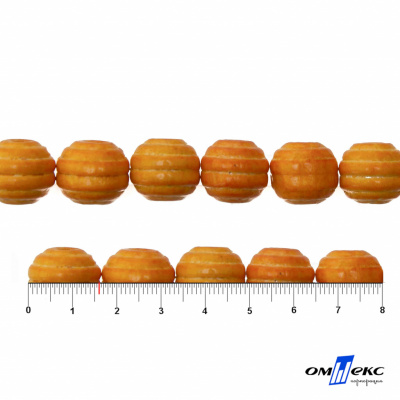0309-Бусины деревянные "ОмТекс", 16 мм, упак.50+/-3шт, цв.003-оранжевый - купить в Челябинске. Цена: 62.22 руб.