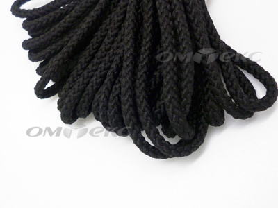 Шнур В-035 4 мм круп.плетение 100 м черный - купить в Челябинске. Цена: 156.40 руб.