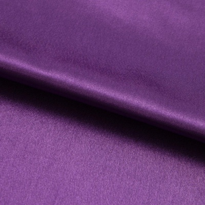 Поли креп-сатин 19-3536, 125 (+/-5) гр/м2, шир.150см, цвет фиолетовый - купить в Челябинске. Цена 155.57 руб.