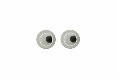 Глазки для игрушек, круглые, с бегающими зрачками, 3 мм/упак.100+/-5 шт, цв. -черно-белые - купить в Челябинске. Цена: 25.40 руб.