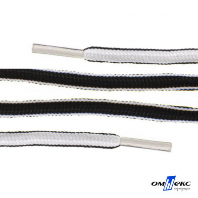 Шнурки #4-27, круглые 130 см, двухцветные (черно/белый) - купить в Челябинске. Цена: 47.04 руб.