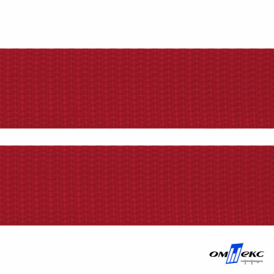 Красный- цв.171 -Текстильная лента-стропа 550 гр/м2 ,100% пэ шир.20 мм (боб.50+/-1 м) - купить в Челябинске. Цена: 318.85 руб.