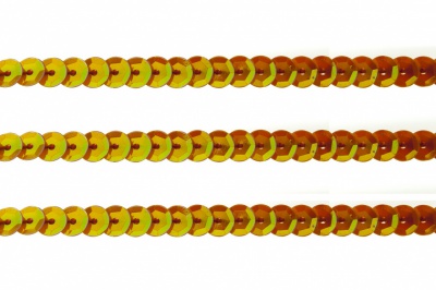 Пайетки "ОмТекс" на нитях, CREAM, 6 мм С / упак.73+/-1м, цв. 88 - оранжевый - купить в Челябинске. Цена: 300.55 руб.