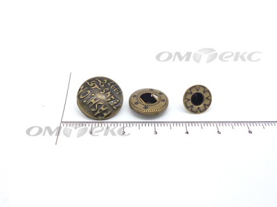 Кнопки металл 15 мм альфа антик с рис.№3  - купить в Челябинске. Цена: 2.90 руб.