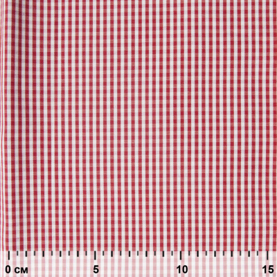 Ткань сорочечная Клетка Виши, 115 г/м2, 58% пэ,42% хл, шир.150 см, цв.5-красный, (арт.111) - купить в Челябинске. Цена 306.69 руб.