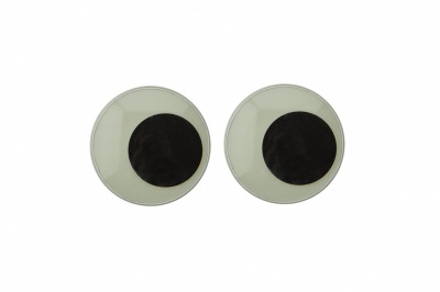 Глазки для игрушек, круглые, с бегающими зрачками, 24 мм/упак.50+/-2 шт, цв. -черно-белые - купить в Челябинске. Цена: 60.32 руб.