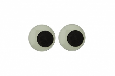 Глазки для игрушек, круглые, с бегающими зрачками, 15 мм/упак.50+/-2 шт, цв. -черно-белые - купить в Челябинске. Цена: 47.40 руб.