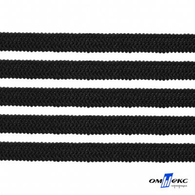 Лента эластичная вязанная (резинка) 4 мм (200+/-1 м) 400 гр/м2 черная бобина "ОМТЕКС" - купить в Челябинске. Цена: 1.78 руб.