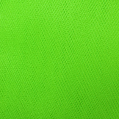 Фатин матовый 16-142, 12 гр/м2, шир.300см, цвет неон.зелёный - купить в Челябинске. Цена 100.92 руб.