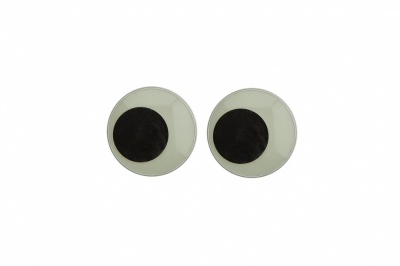Глазки для игрушек, круглые, с бегающими зрачками, 12 мм/упак.50+/-2 шт, цв. -черно-белые - купить в Челябинске. Цена: 38.32 руб.