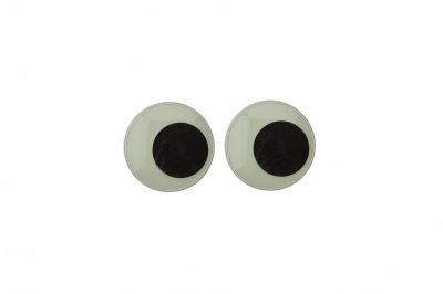 Глазки для игрушек, круглые, с бегающими зрачками, 8 мм/упак.100+/-2 шт, цв. -черно-белые - купить в Челябинске. Цена: 28.86 руб.