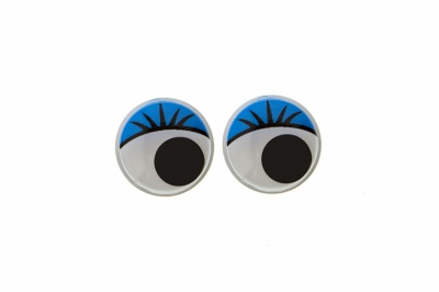 Глазки для игрушек, круглые, с бегающими зрачками, 8 мм/упак.50+/-2 шт, цв. -синий - купить в Челябинске. Цена: 59.05 руб.