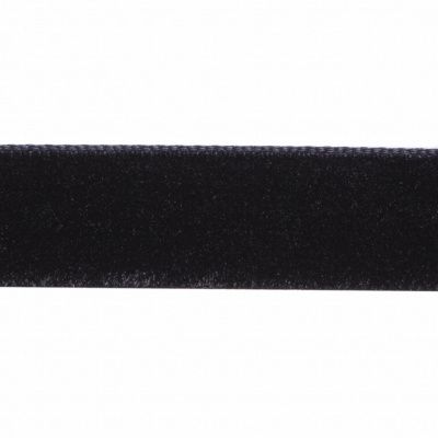 Лента бархатная нейлон, шир.12 мм, (упак. 45,7м), цв.03-черный - купить в Челябинске. Цена: 448.27 руб.
