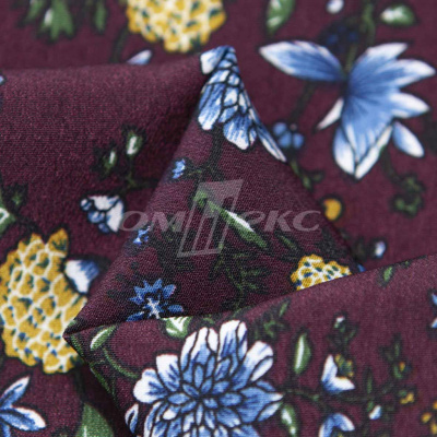 Плательная ткань "Фламенко" 4.1, 80 гр/м2, шир.150 см, принт растительный - купить в Челябинске. Цена 259.21 руб.