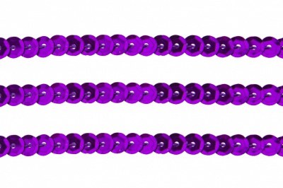 Пайетки "ОмТекс" на нитях, SILVER-BASE, 6 мм С / упак.73+/-1м, цв. 12 - фиолет - купить в Челябинске. Цена: 300.55 руб.